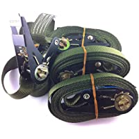 iapyx - Correas con carraca (4 unidades- 5 m- 400-800 kg)- color verde oscuro